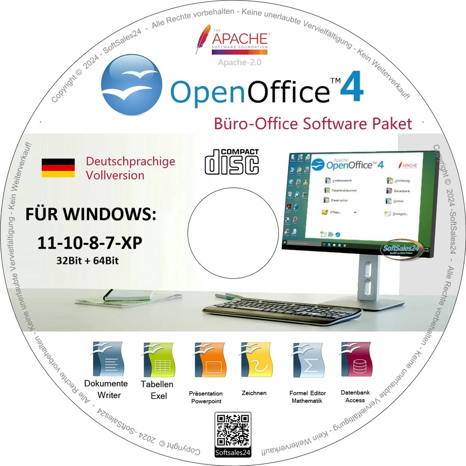 ✅ OFFICE SOFTWARE PAKET TEXT SCHREIB PROGRAMM CD FÜR WINDOWS XP-7-8-10 UND 11 🔥 - Bild 1 von 4