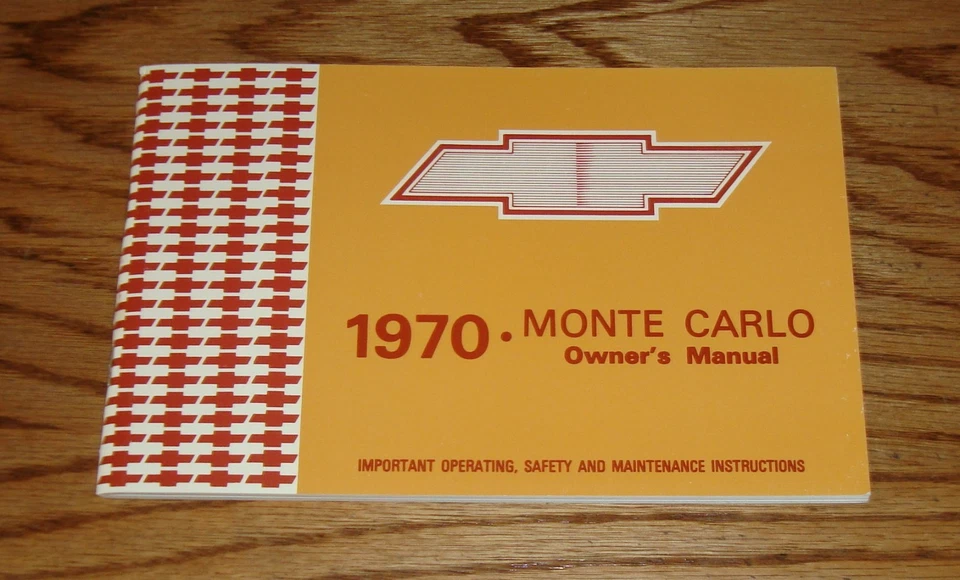 Chevrolet Monte Carlo 1970 manual del operador 70 Chevy Foto 1 de 1
