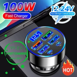 6 USB Port Super Fast Car Charger Adapter for iPhone Samsung Android Cell Phones - Photo 1 sur 24