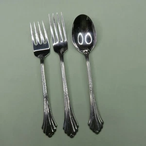 Oneida Bancroft Lot of 3 Pieces Salad Fork Dinner Fork Soup Spoon Stainless - Picture 1 of 4