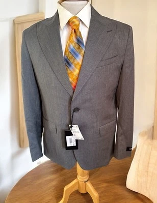 New Zanetti 100% Wool Gray Sz 36S Mens Italy Made Sport Coat Blazer Jacket NWT - Image 1 of 4