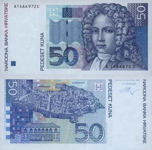 Croatia 50 Kuna (10.31.1993) - Poet/Dubrovnic/p-31a, B404a UNC - Picture 1 of 3
