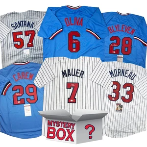 Autographed/Signed Minnesota Baseball Jersey Mystery Box PSA JSA or Beckett COA - Picture 1 of 1