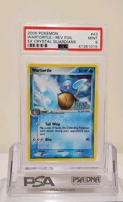 2006 Pokemon EX Crystal Guardians Wartortle #43 Reverse Foil Holo Rare PSA 9 - Image 1 of 2