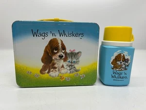 Vtg 1978 Thermos King Seeley Wag 'N Whiskers Metal Lunchbox & Thermo Bottle - Picture 1 of 20