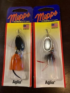 FISHING BAIT/LURES spinner 1/6oz. Lot x2 Mepps NEW! B2ST BK-O - Picture 1 of 2