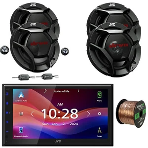 JVC 1-DIN Bluetooth Receiver, 2x 6.5" Speakers, 2x 6.5" Component Speakers, Wire - Picture 1 of 5