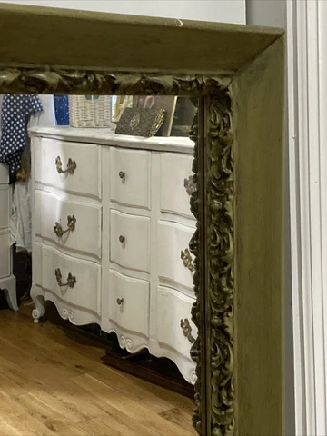 ANTIQUE VINTAGE ORNATE GILT SYROCO WALL MIRROR Cover