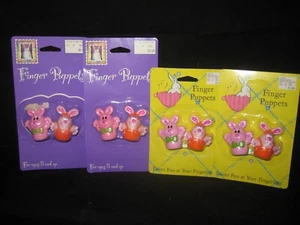 8 Easter Bunny Finger Puppets NIP Basket Stuffers Eggs 4Pkg - 2 in ea. - Picture 1 of 5