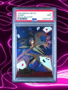 Gambit 1995 Marvel Metal Blaster #4 Limited Edition PSA 9 MINT X-Men Chase Card - Picture 1 of 4