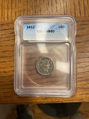 1911 Barber Dime MS60 ICS CLASSIFICADO - Imagem 1 de 4