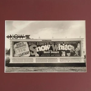 Disney Snow White World Premier Photograph of Carthay Billboard Matted   - Picture 1 of 9