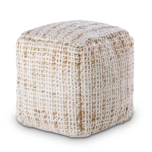 Sitzpouf quadratisch Sitzhocker Jute 40x40x40cm Deko Hocker natur Jutehocker Bod - Bild 1 von 7