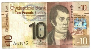 Scotland 10 Pounds 2009 F Clydesdale Bank - Picture 1 of 2