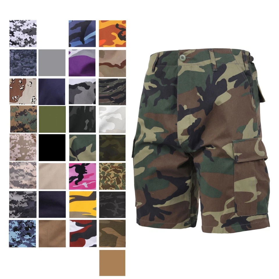 Pantalones Cortos Rothco Tácticos BDU Militar Camuflaje Carga Pantalones Cortos Ejército Fatigas Uniforme Foto 1 de 1