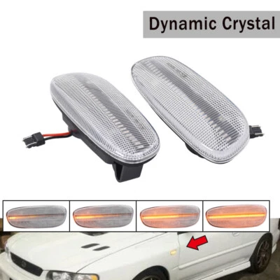 Luz marcadora lateral secuencial LED transparente para Subaru Impreza GC GM GF 1993-2001 Foto 1 de 4