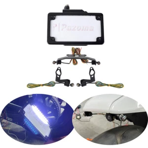 License Plate Frame w/LED Turn Signal Light Set For Harley Sportster S 2021-2024 - Picture 1 of 11