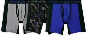 Fruit of the Loom Men's Breathable Ultra Flex Boxer Briefs X-Large 40-42" 3-Pack - Picture 1 of 5