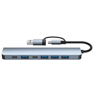 Station d'accueil 7 en 2 Hub USB-C USB-A Portable avec USB-C PD 5W, 5Gbps Data Trans - Photo 1/8