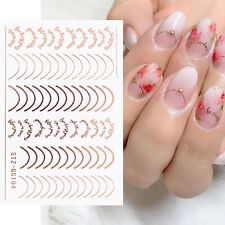 6 Nail Stickers Rose Gold Nail Line Stickers Half Moon Totem Nail Stickers
