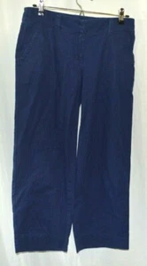 Vineyard Vines Women's Pants Linen-blend Navy Blue Crop Sailor Wide Leg EUC - Picture 1 of 2