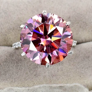 RARE 9.50 Ct Certified Pink Diamond Solitaire Ring- Great Shine & Luster ! VIDEO - Picture 1 of 12