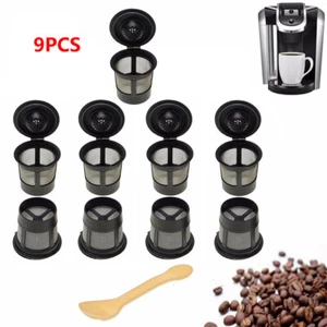 9 Black K-Cup Coffee Filter Holder Reusable Refillable Replacement for Keurig - Picture 1 of 11