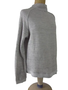 WRAP London Mujer 6 Gris Jaspeado Cuello Simulado Lino Tejido Camisa Sudadera Top S - Imagen 1 de 9