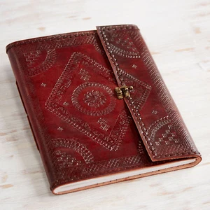 Embossed Stitched Leather Photo Album + Clasp - 30 Pages - Second Quality - 6x4