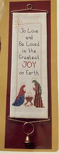 Vtg Rare The Creative Circle Christmas Joy Bell Pull Cross Stitch 1981 kit - Picture 1 of 3