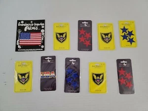 Iron-On Patch Lot - USA Flag , Eagle ,Blue Stars Stripes Americana Army Military - Picture 1 of 7