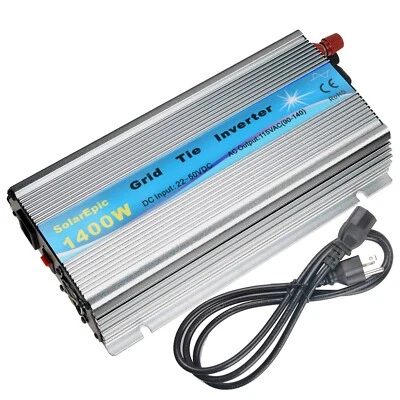 Solarepic 1400W Grid Tie Inverter DC18/36V to AC110/220V Pure Sine Wave Inverter