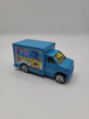 Vintage 1998 Spongebob SquarePants Matchbox Ford Box Truck Blue Delivery - Image 1 of 4