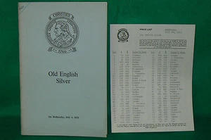 CHRISTIE'S catalogue ventes enchères de monnaies 1973 Old English Silver - Picture 1 of 2