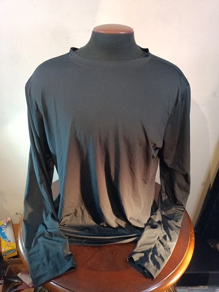 Camisa impermeable capa base para hombre XL mezcla de poliéster manga larga negra Foto 1 de 4