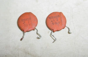 2 Vintage Sprague .1uf 50V Tone Capacitors Stratocaster Fender - Picture 1 of 3