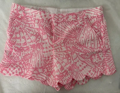 Pantalones Cortos LILLY PULITZER Rosa Sea Shell BUTTERCUP Festoneados Mujer 8 Foto 1 de 4