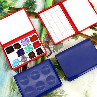 Mini Empty Watercolor Box Painting Pigment Box Travel Sketching Palette ﻿Tools - Image 1 of 4