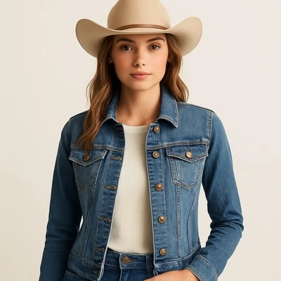 Nordstrom Stretch Denim Jacket – Women's Small – Classic Blue cotton & spandex - Image 1 of 4