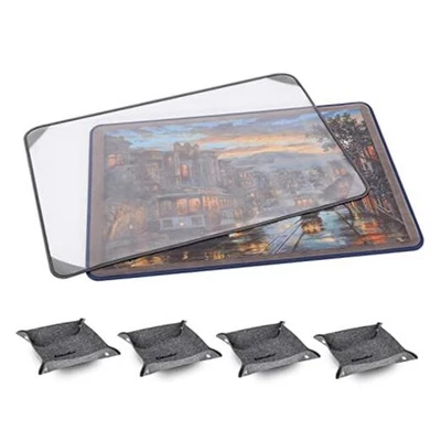 Tablero de rompecabezas Kidoodler con cubierta y bandejas clasificadoras | 33x22 portátil azul Foto 1 de 4