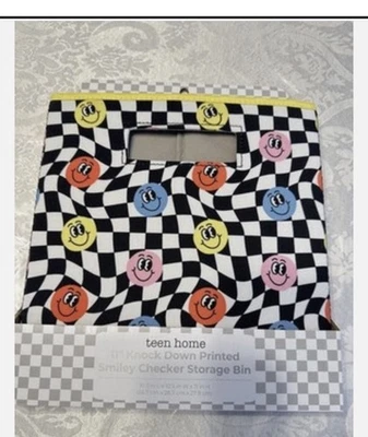 Cubo de almacenamiento Teen Home 11" derribado Smiley Foto 1 de 4