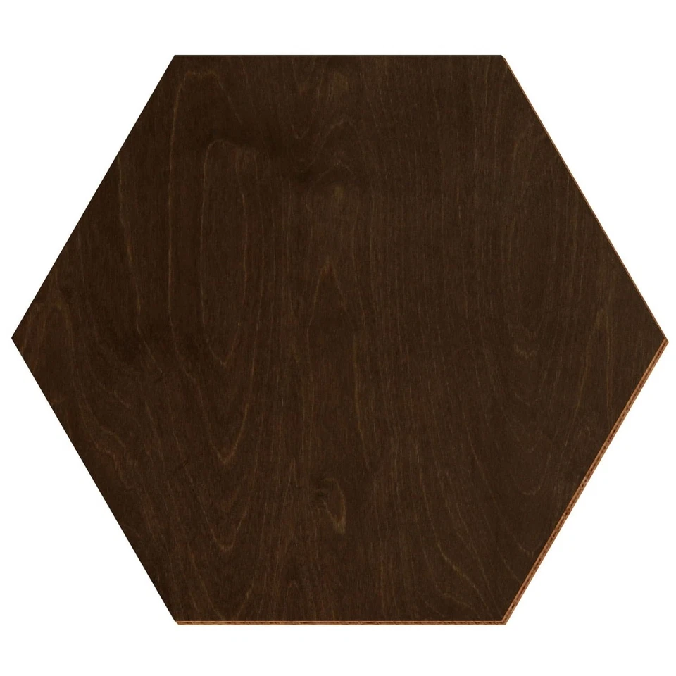 Holz Hexagon Walnuss beidseitig lackiert - Deko Basteln 3-50cm - Bild 1 von 1