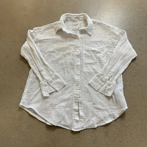 Camisa Abercrombie & Fitch Mujer S Gran Tamaño Blanco Gasa Camisa Abotonada - Imagen 1 de 5
