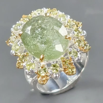 Unique ring 7 ct Natural Tourmaline Ring 925 Sterling Silver Size 8 /R432972 - Image 1 of 4