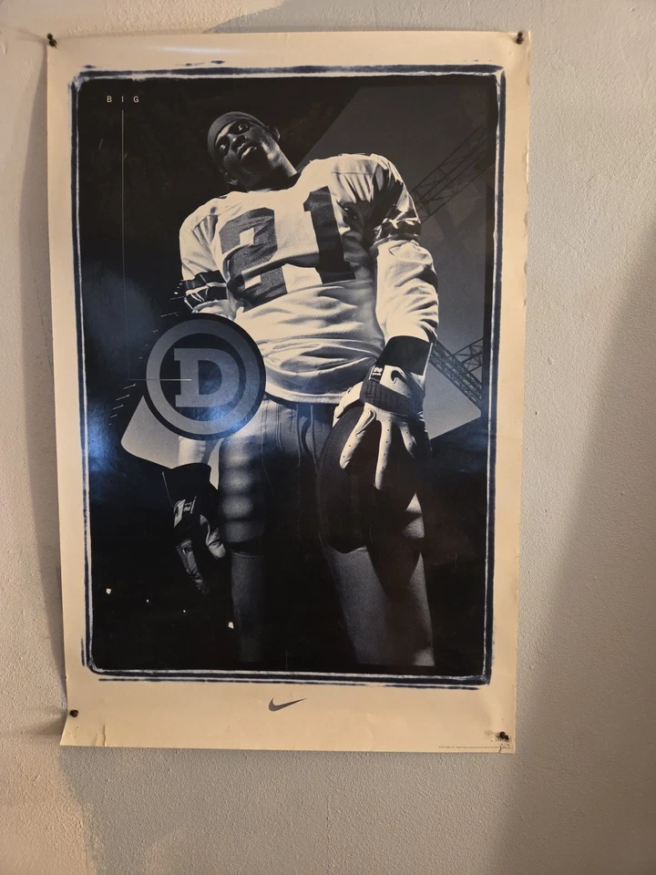 VINTAGE 1995 DeIon Sanders Big D  Dallas Cowboys Poster 35x 23 - Image 1 of 4