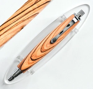Lápiz de boceto corto de artista torneado a mano, madera de olivo, plomo de 3,15 mm, borde cromado - Imagen 1 de 2