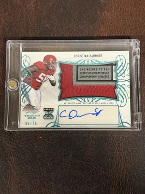 2021 Leaf Trinity Christian Barmore RPA Blue Laundry Tag 45/75 RC - Image 1 of 2