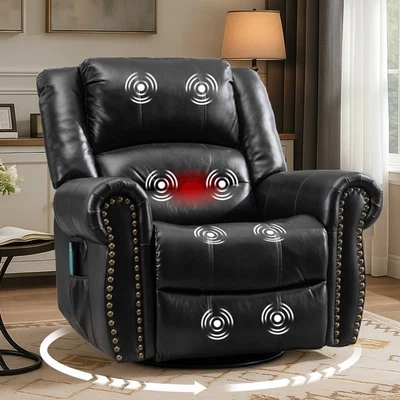 Balancín giratorio de masaje reclinable planeador manual mecedora silla reclinable sala de estar Foto 1 de 4