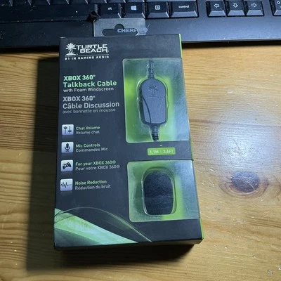 Turtle Beach Xbox 360 Talkback Cable With Foam Windscreen 1.1M/3.6FT Sealed NEW - Image 1 of 2