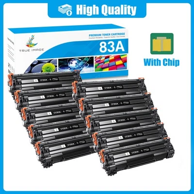 10PK Black 83A Toner for HP CF283A Toner Laserjet M225dw M127fw M125nw M127fn - Image 1 of 4